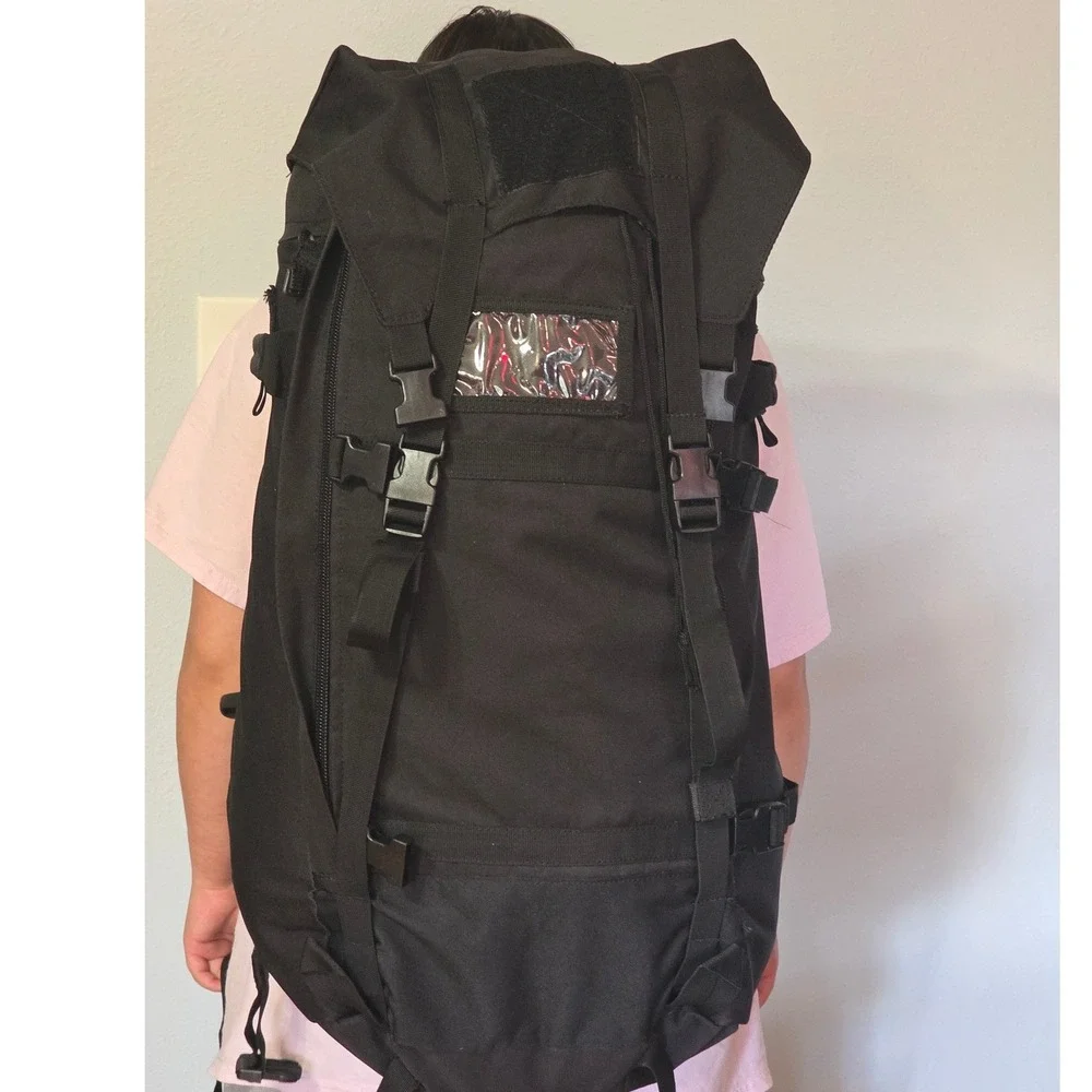 Fox Black Tactical Rucksack Large Hiking Backpack Travel Bag Waist Belt Buckles